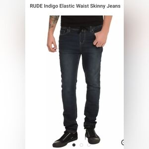 RUDE Indigo Elastic Waist Skinny Jean Men's Medium